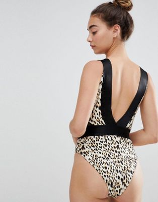 river island leopard swimsuit