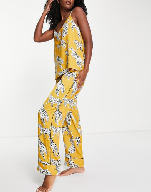 River Island leopard print pajama pants in orange 