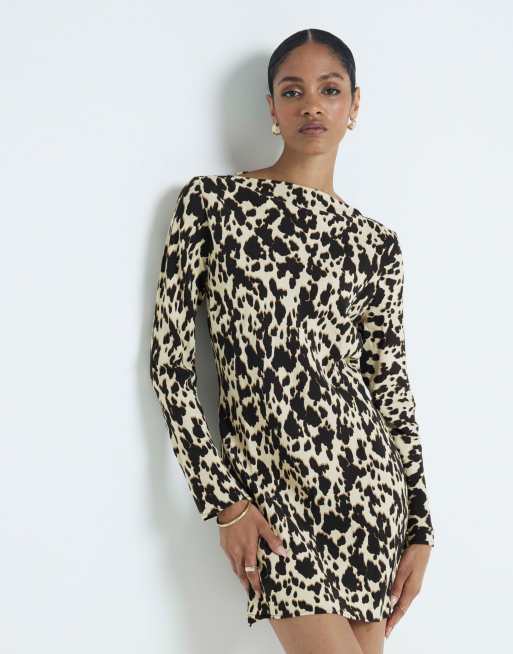 Leopard dress river island best sale