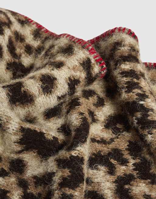 River Island Leopard print triangle scarf in brown, 3 of 3