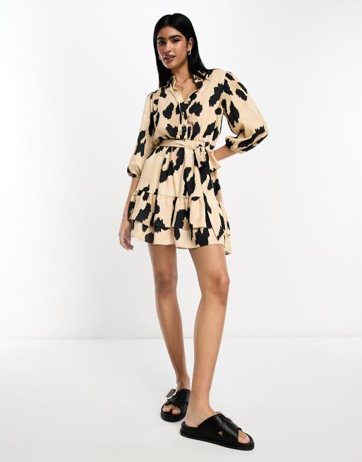 Leopard print 2024 wrap mini dress