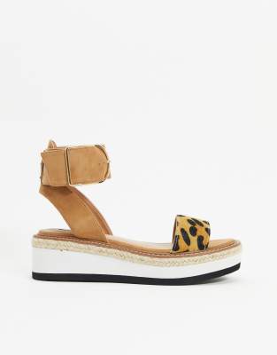 river island leopard sandals
