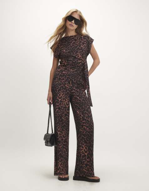 River Island Leopard textured co-ord in brown - view 1