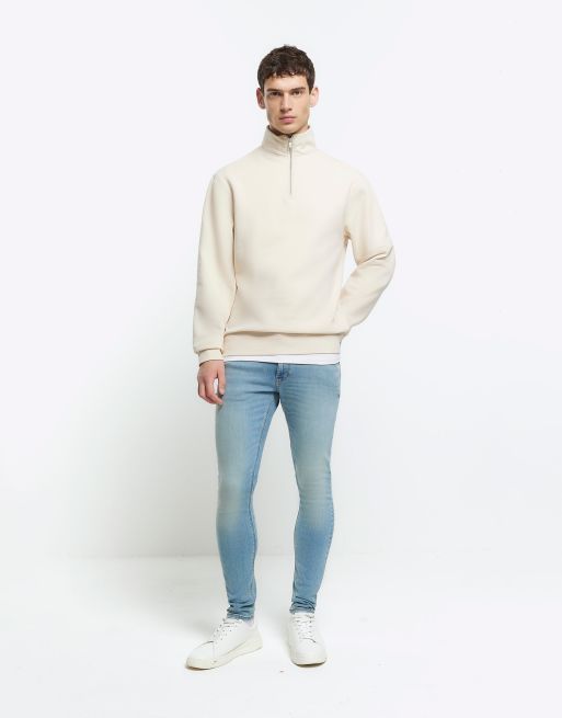 River Island Light spray on skinny jeans in blue - light