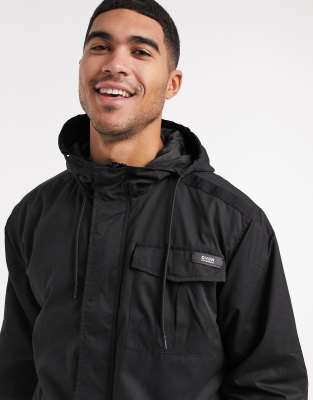 black lightweight parka