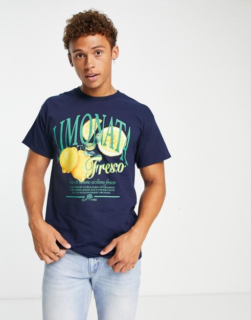 River Island limonata print t-shirt in blue | ASOS