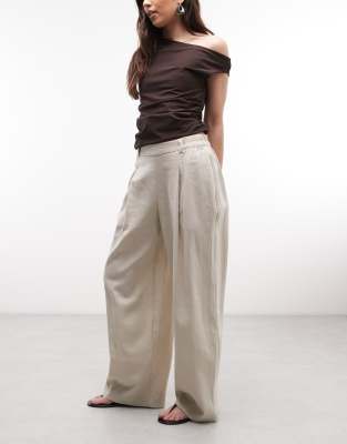 River Island linen blend tailored sweatpants in beige cream 13190₽