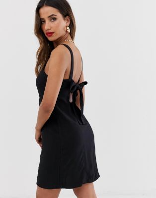 river island black linen dress