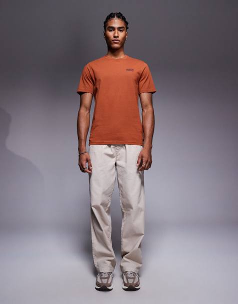 River Island linen-look pull-on pants in light stone - view 1