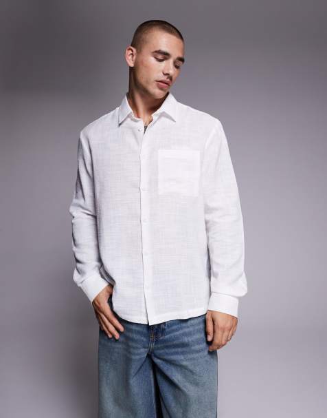 River Island linen look shirt in white - view 1