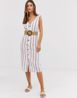 river island black linen dress