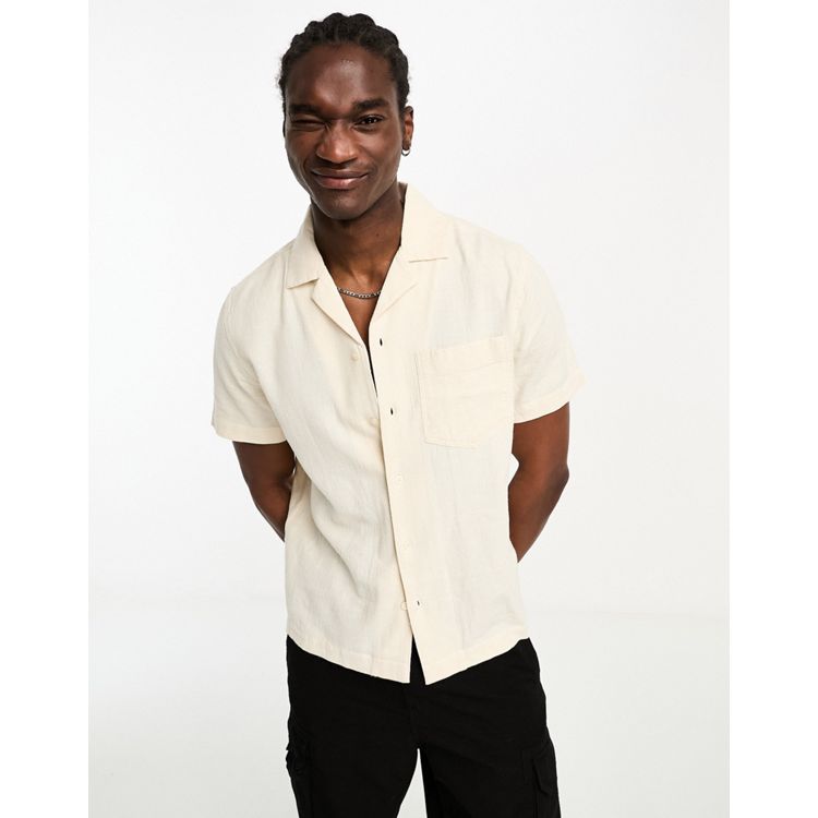 LINEN SHORT SLEEVE BUTTON UP SHIRT