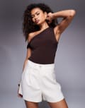 [River Island] River Island linen structured shorts in ecru-Grey 16 Ecru