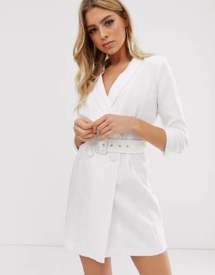 river island white linen dress