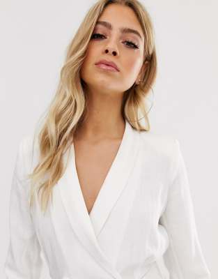 river island white linen dress