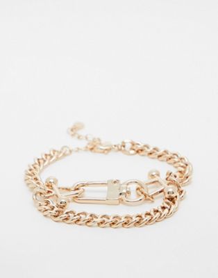 River Island link and chain bracelet in gold