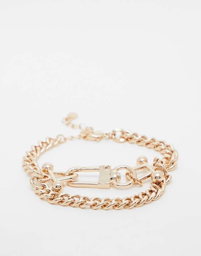 River Island link and chain bracelet in gold