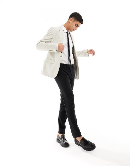 River Island - Linnen colbert in licht stone , 3 van 5