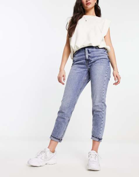River Island – Ljusblå mom jeans med hög midja - view 1