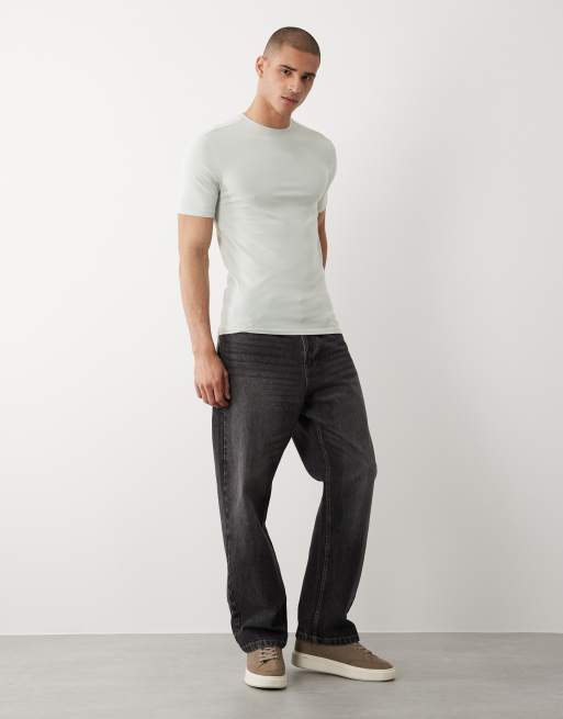 River Island – Ljusgrön t-shirt i muscle fit, 2 av 5