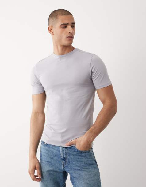 River Island – Ljuslila t-shirt i muscle fit - view 1