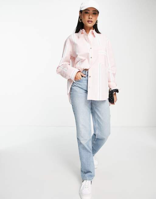 River Island – Ljusrosa skjorta i boyfriend-modell