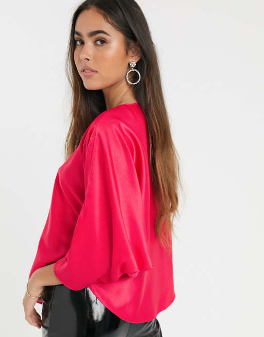 River Island – Ljusrosa vävd t-shirt, 2 av 4