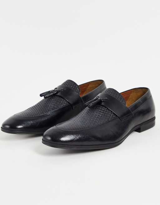 River Island – Loafer in Schwarz mit Prägung