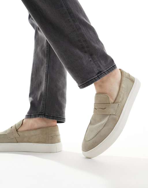 River Island - Loafers i lyst beige ruskind, 4 af 4