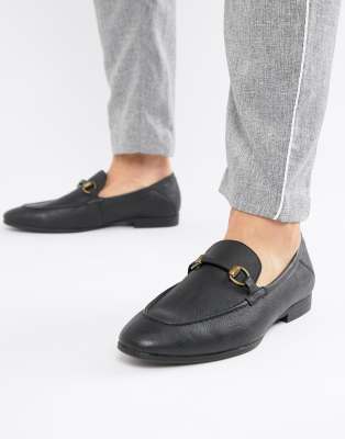 river island mens black loafers