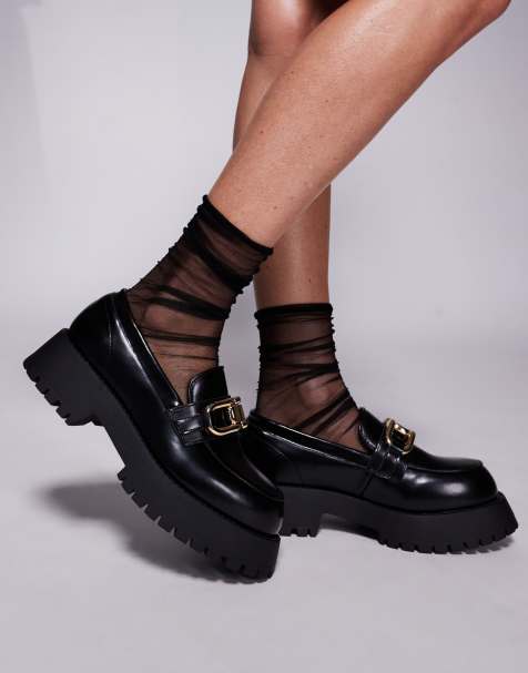 River Island - Loafers met dikke zool in zwart - view 1