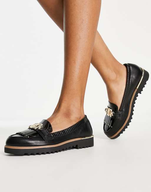 River Island Loafers met merkteken in zwart ASOS
