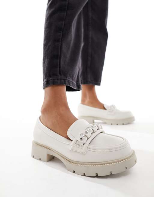 River Island - Loafers met trens en dikke zool in crème