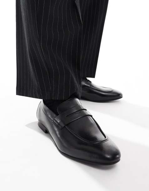 River Island - Loafers van echt leer in zwart - view 1
