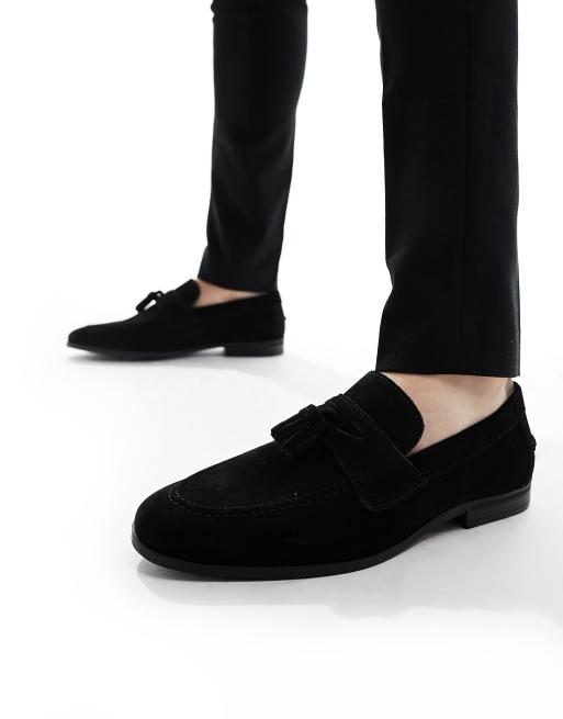 River Island - Loafers van suède met kwastjes in zwart
