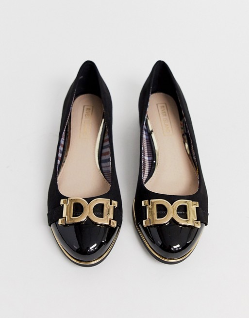 River Island loafers with buckle detail in black