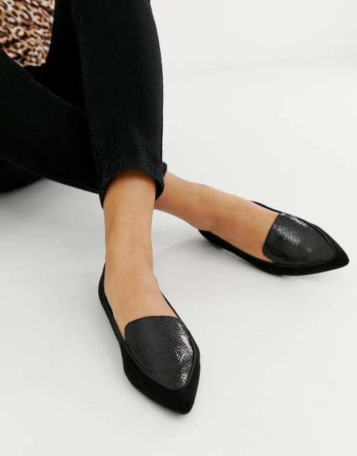 Black pointed sales toe loafers