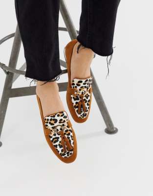 asos leopard print loafers