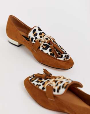 asos leopard print loafers