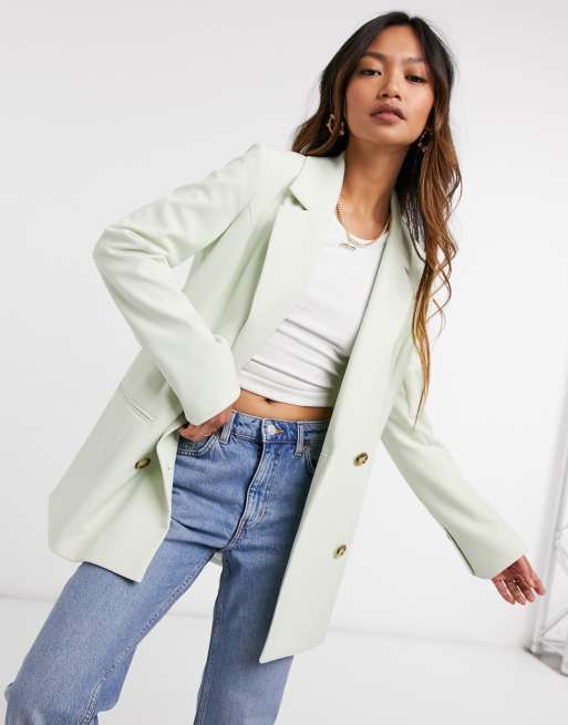 River Island – Locker geschnittener Blazer in Pistaziengrün