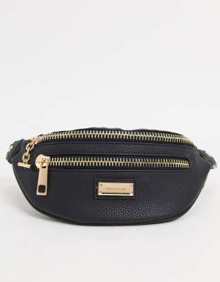 river island black bum bag