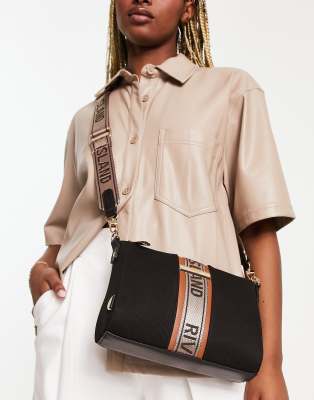 RIVER ISLAND BLACK MONOGRAM CROSSBODY BAG - Body Logic