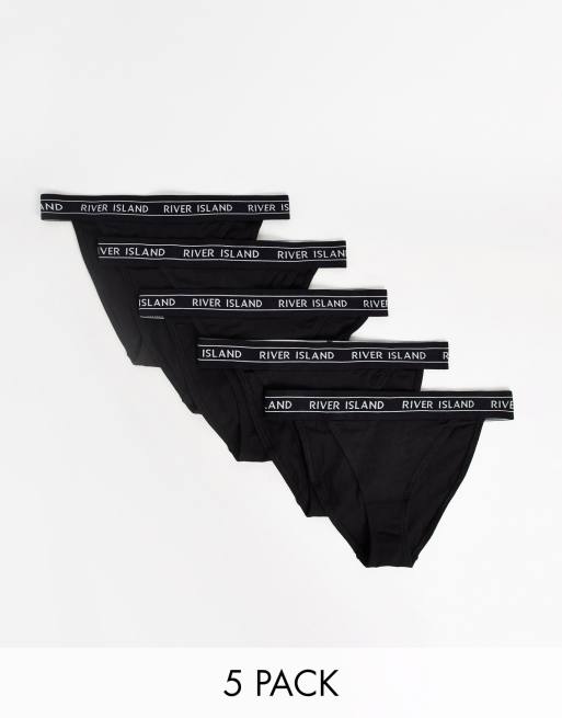River Island logo tapeband 5-pack of briefs in black | ASOS
