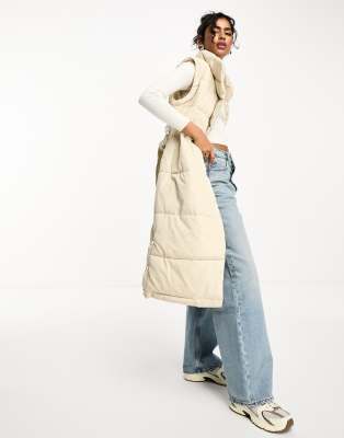 Longline Gilet in Antique White main image 1