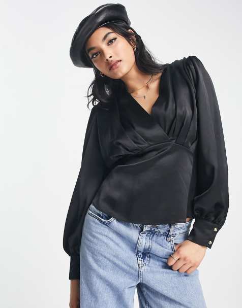 Asos black shop evening tops