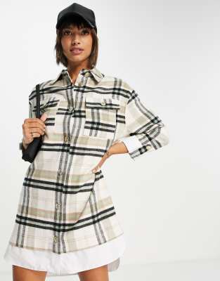 river island check shirt dress