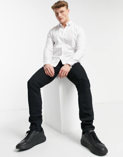River Island long sleeve cvc shirt in white, 4 of 4