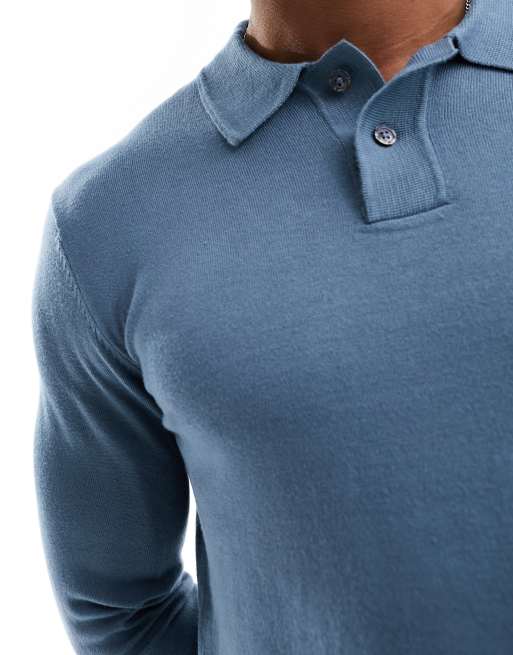 M&s long store sleeve polo shirt