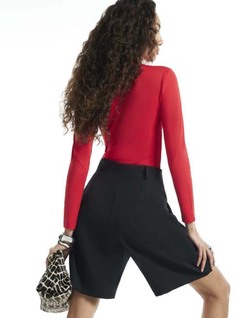 River Island Long sleeve funnel neck top in red, 4 of 4