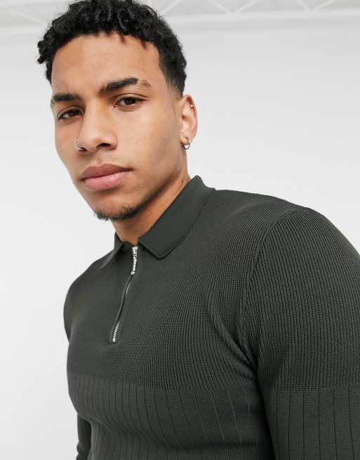 River island store long sleeve polo